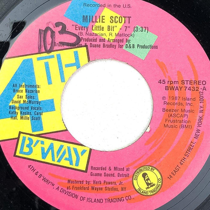 Millie Scott Every Little Bit + Instrumental 45 RPM 7" Single 1