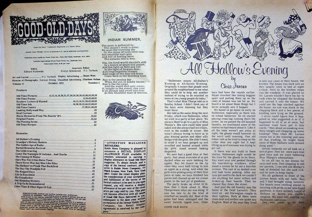 Good Old Days Magazine October 1972 Vol 9 No 4 All Hallows Evening 2