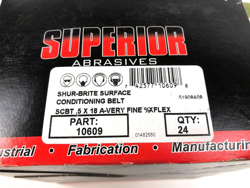 Superior Abrasives 1/2" x 18" Shur Brite Surface Conditioning Belt 10609 6pk 4