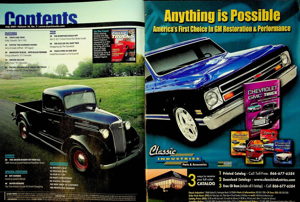 Classic Trucks Magazine July 2007 Vol 16 No 7 1929 Fageol Tips for Buying Pickup