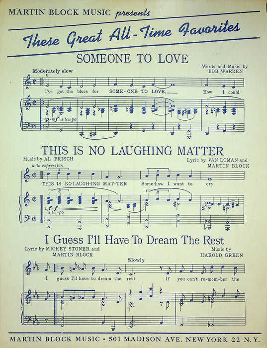 This Is No Laughing Matter Sheet Music Al Frisch Loman Block Piano Vocal 1941 4