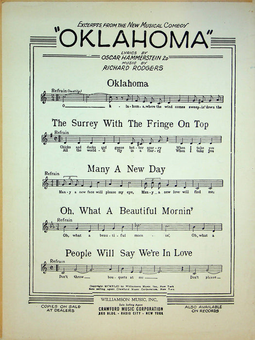 Allegro Musical Play Sheet Music Rodgers Hammerstein 2nd Piano Vocal 1947 Song 4