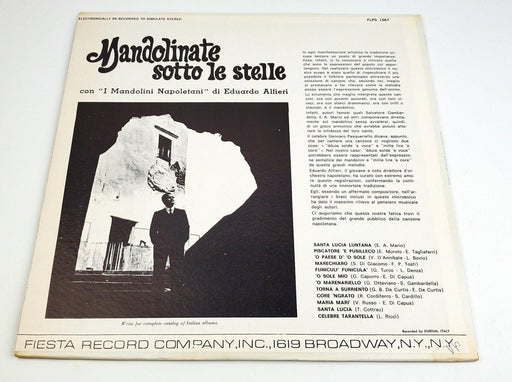 Eduardo Alfieri Mandolinate Sotto Le Stelle 33 RPM LP Record Fiesta 1973 2