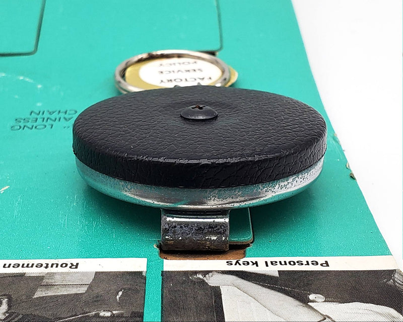 1960s Key-Bak Retractable Key Chain West Coast Chain & Store Stand Display 11.5"