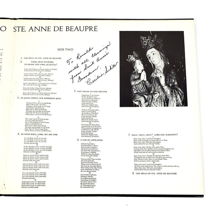Cecilia Sukits A Pilgrimage To Ste. Anne De Beaupre Record 33 RPM LP Signed 2