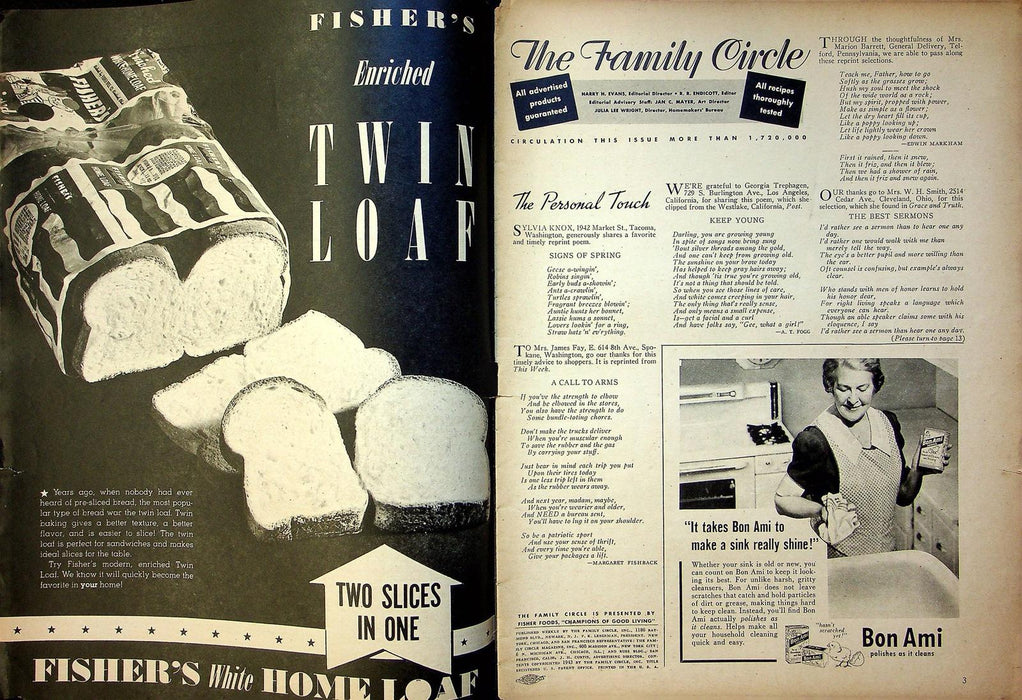 The Family Circle Magazine April 2 1943 Ida Lupino, Jimmy Durante 2