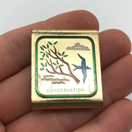 Boy Scouts of America Conservation Metal Belt Slide Clip Skill Award Bird Tree 2