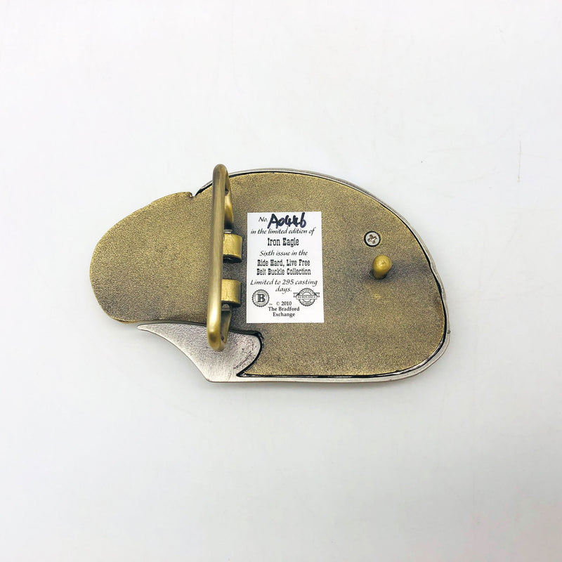 Pewter Belt Buckle Iron Eagle Rebel Rider Motorcycle Biker Bradford Exchange