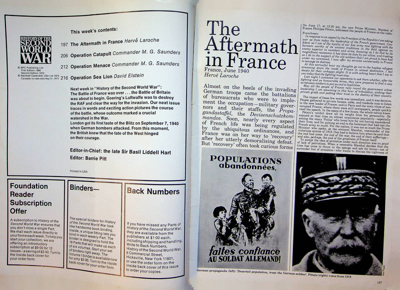 History Second World War WW2 Magazine 1973 Part 8 Plan Invade Britain Sea Lion 3