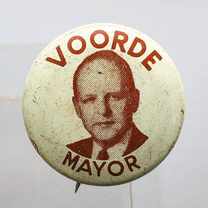 Voorde for Mayor Button Pin .75" South Bend Indiana Political Campaign Edward 1