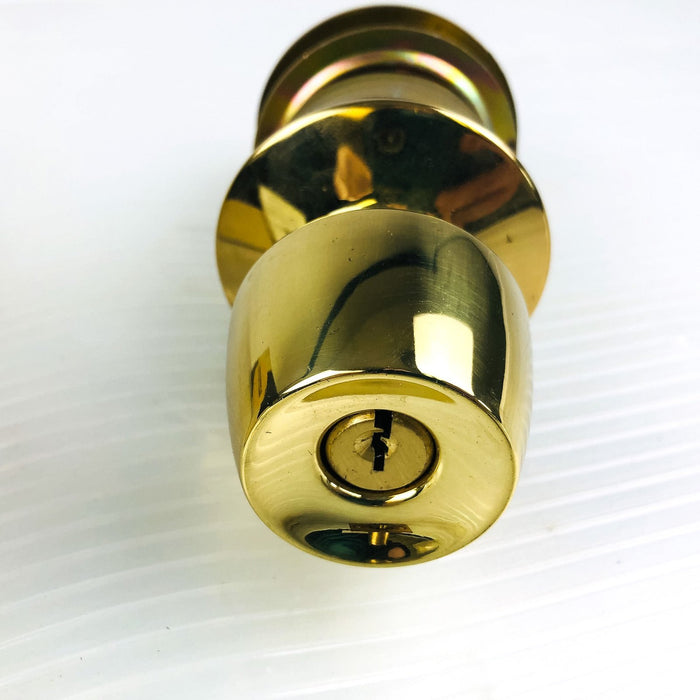 Arrow 351 Panic Proof Door Knob Lockset Keyed Cylinder DCRx3 Bright Brass Coated 5