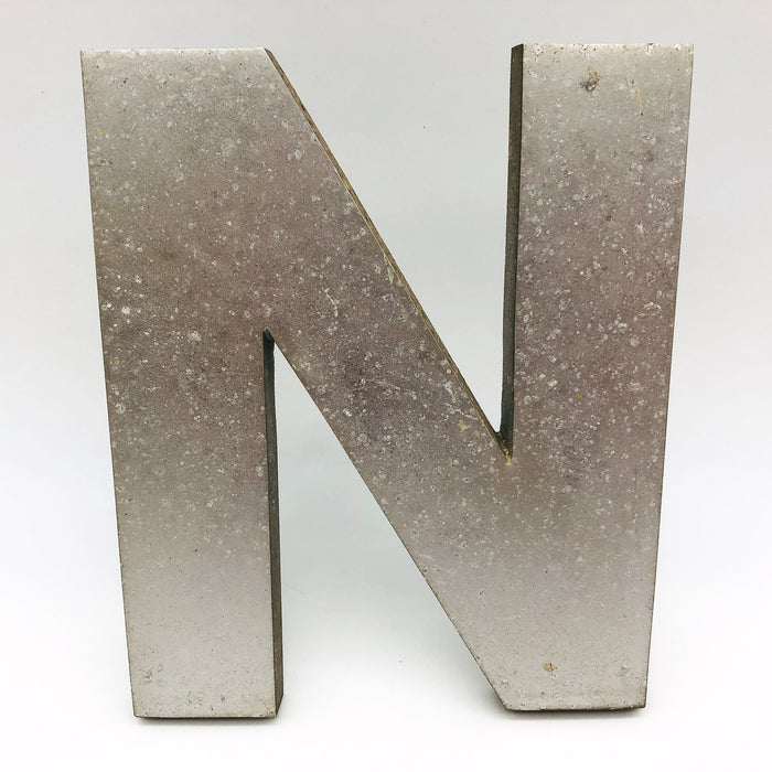 Cast Aluminum Letter N 8" Sign Spanjer Bro Chicago Brushed Architectural Salvage