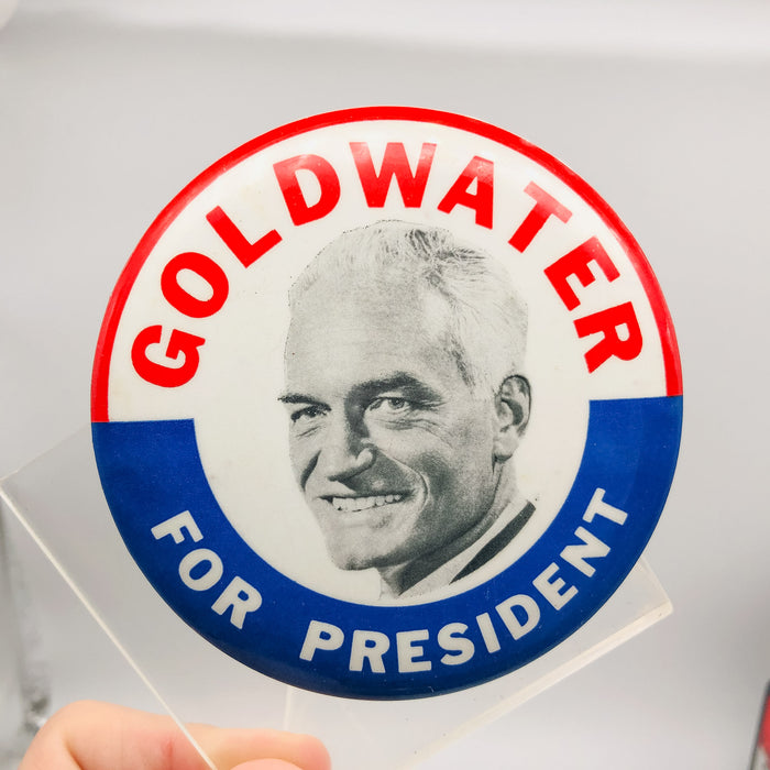 Barry Goldwater For President Button Pin 3.25" Political Campaign Union Made 3