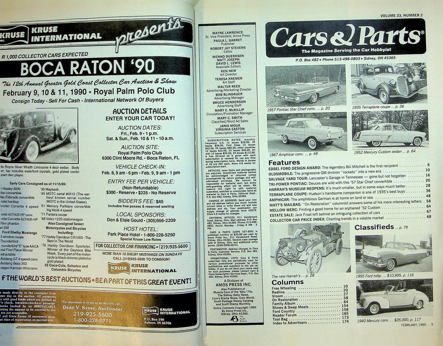 Cars & Parts Magazine February 1990 Vol 33 No 2 Muscular Chief, '57 Pontiac