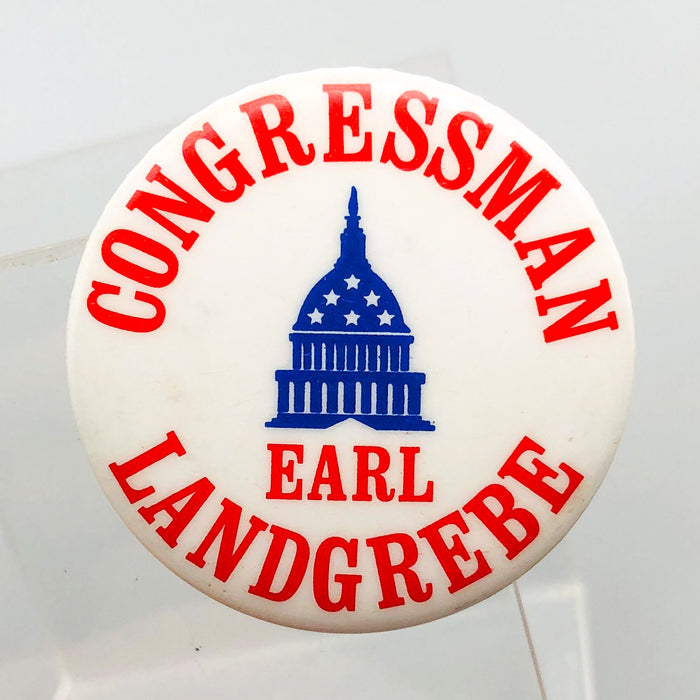 Earl Landgrebe Button 1.5" Pinback US Congressman Nixon Defender Watergate 5