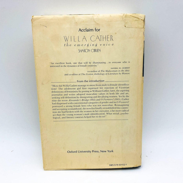 Willa Cather Emerging Voice Hardcover Sharon O'Brien 1987 Feminist Author 2