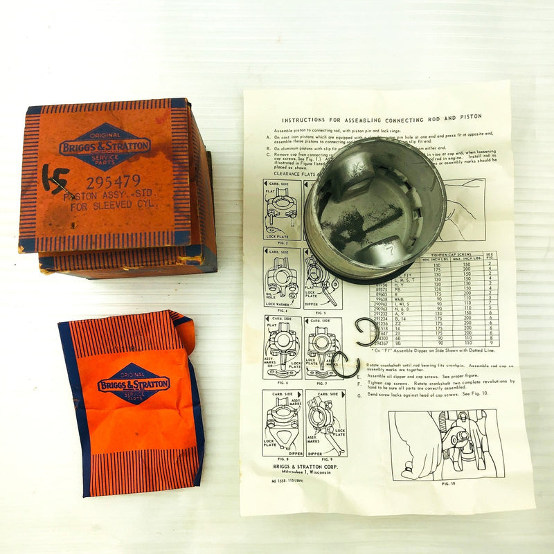 Briggs and Stratton 295479 Piston Assembly Standard Sleeved Cylinder OEM New 8