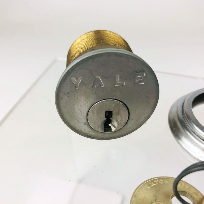 Yale Mortise Cylinder 1152 1-1/4" US26D Satin Chrome GK Keyway New Old Stock NOS