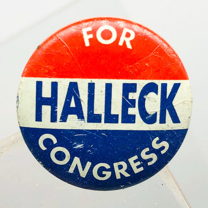 Halleck For Congress Button Pin .75" Indiana Political Campaign Republican 1