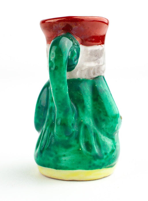 Occupied Japan Miniature Colonial Man Creamer 2" Tall Red Hat Pants Ceramic 4