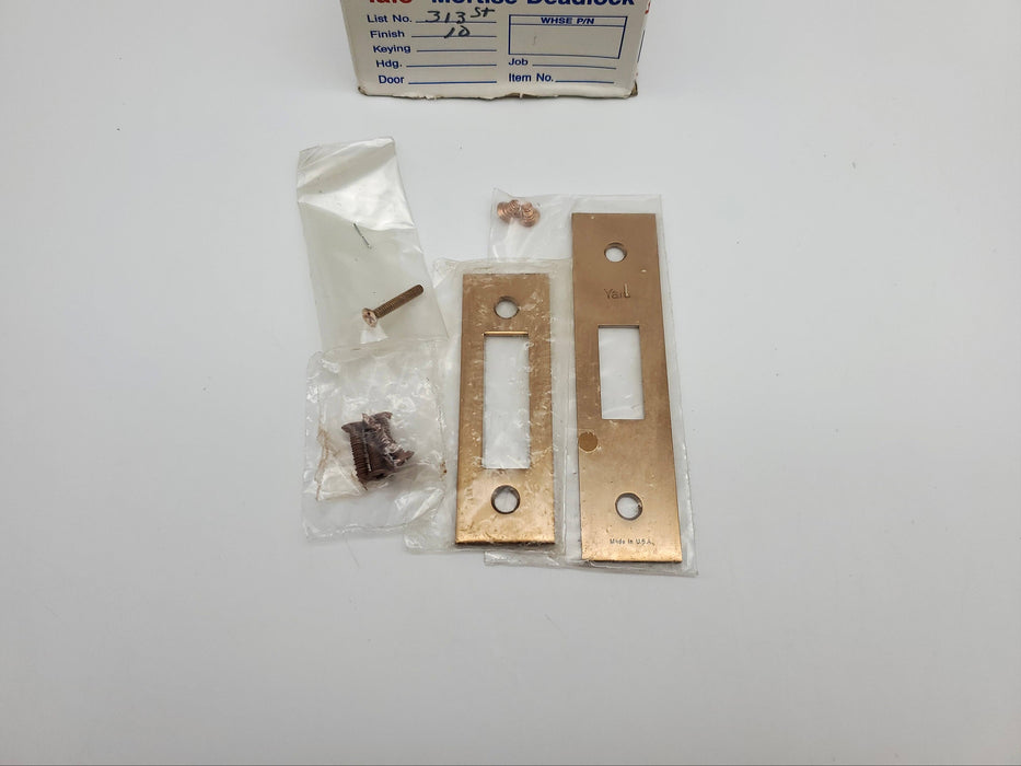 Yale Mortise Lock Set No 313 ST Satin Bronze 2-3/4 BS 1-3/8 to 1-3/4 Doors