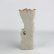 Occupied Japan Bisque Colonial Boy Sitting w/ Vine Bud Vase 6.25 Inches 3