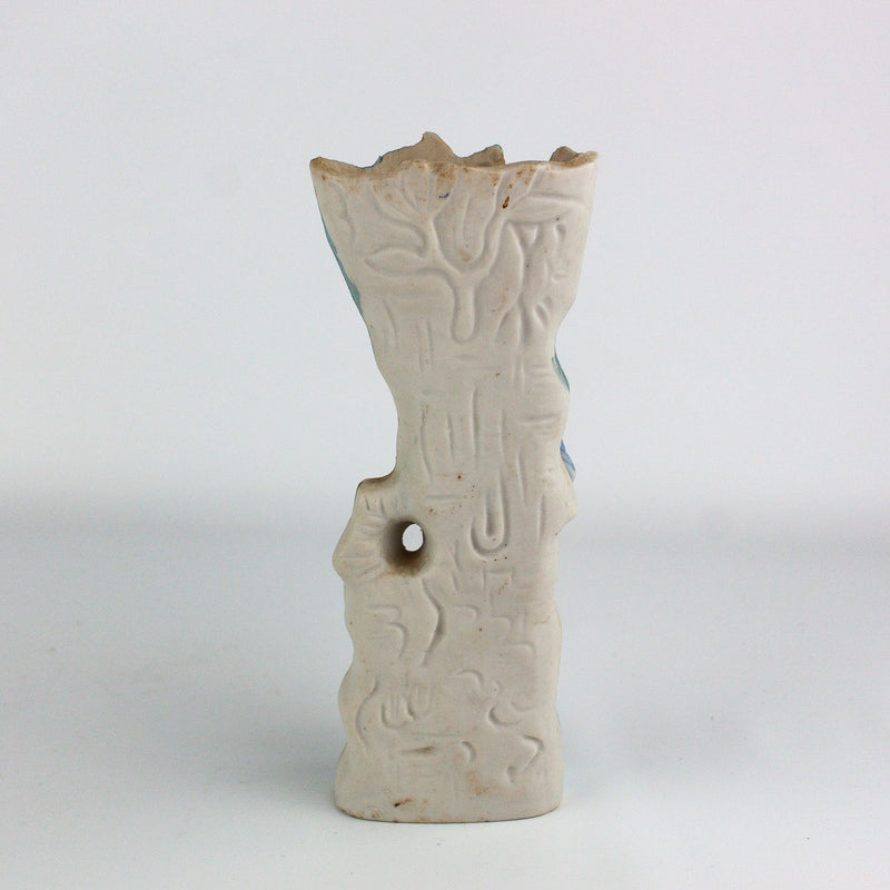 Occupied Japan Bisque Colonial Boy Sitting w/ Vine Bud Vase 6.25 Inches 3