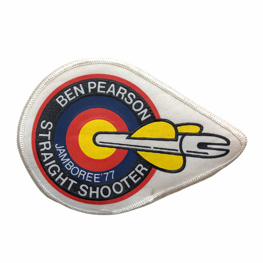 Boy Scouts of America BSA Ben Pearson Jamboree Patch 1977 Straight Shooter Arrow 2