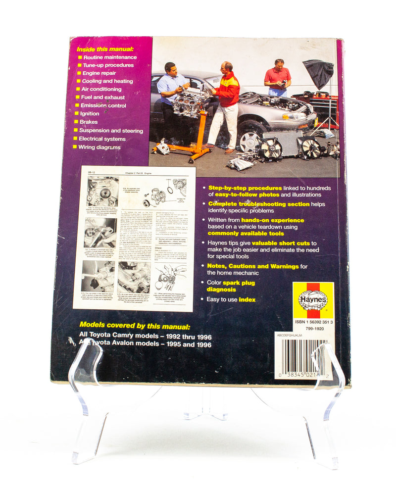 Toyota Camry 1992 Thru 1996 Haynes Repair Manual - 92006 | Paperback