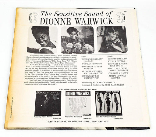 The Sensitive Sound Of Dionne Warwick Record 33 RPM LP 528 Scepter 1965 2