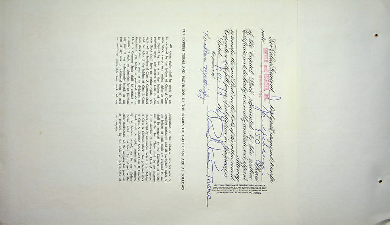 Reiter Dairy Company Stock Certificate Bond Scripophilly Akron Ohio 1969 No 362