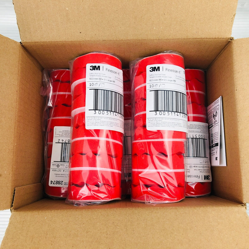 50pk/Case 3M Buffing Pad Finesse-It 28874 Red Foam Waffle Face 3-1/4 Inch New 1