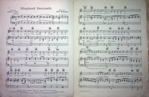 Vintage Childrens Sheet Music Shepherd Serenade 1941 WW2 Piano Song F Spielman 2