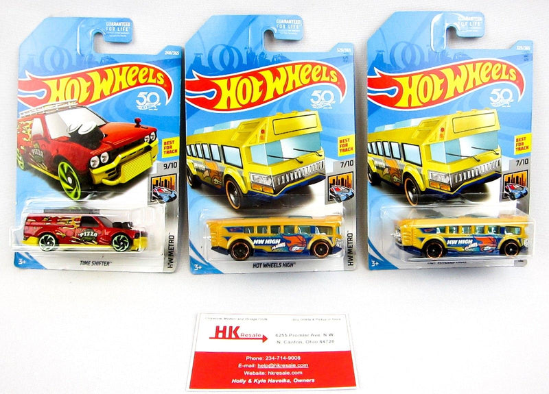Hot Wheels HW Metro Time Shifter #248 Hot Wheels High #329 Qty 3 NEW Diecast 1