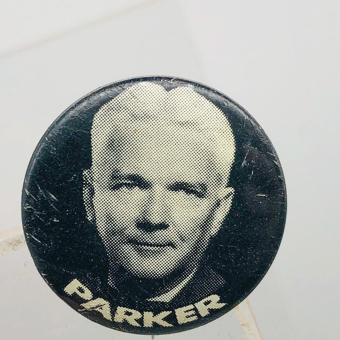 Parker Political Campaign Button Pin .875" Lithographers Union Label Vintage 16