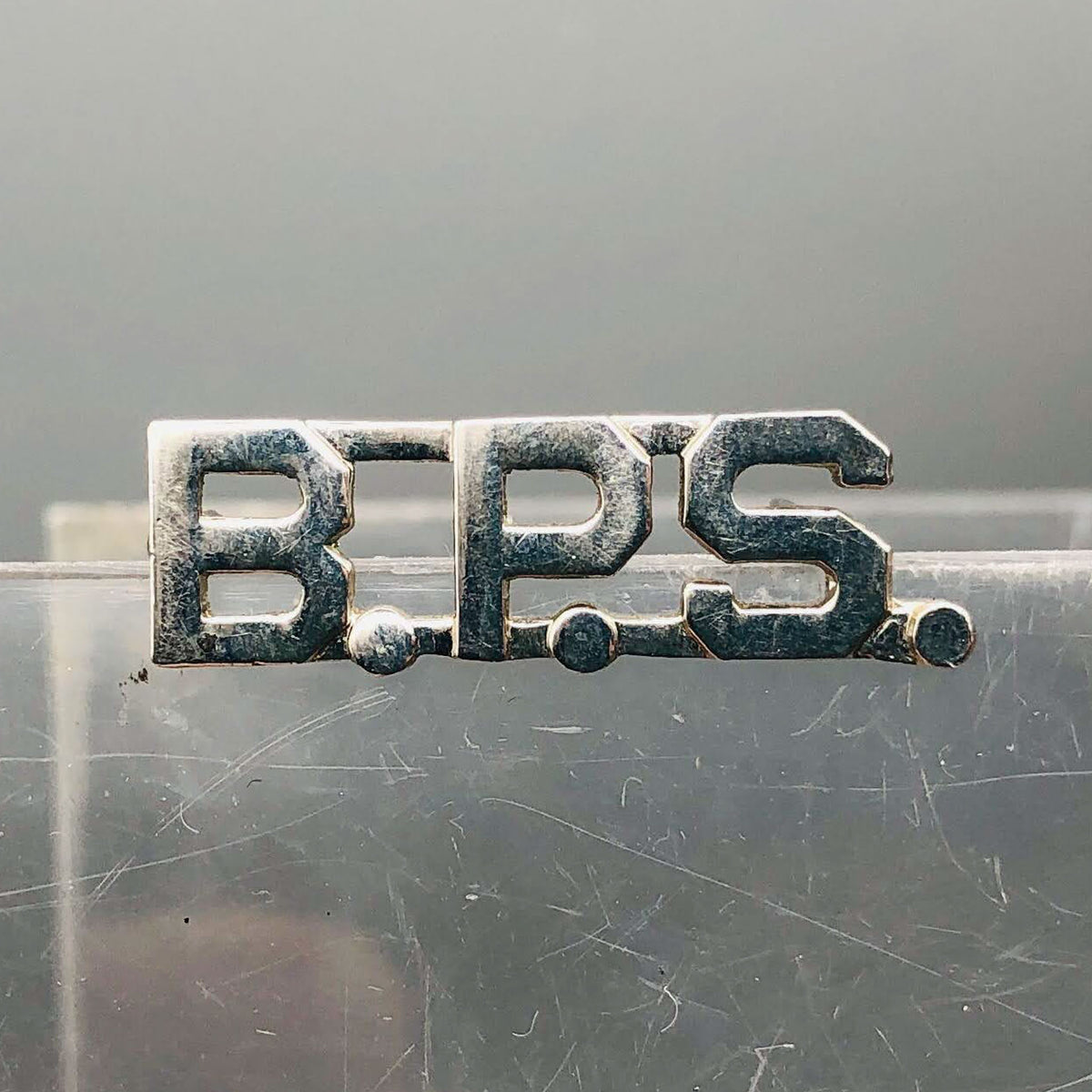 Military Collar Insignia Pinback Pin BPS B. P. S. Abbreviation Initial ...