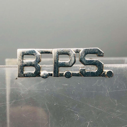 Military Collar Insignia Pinback Pin BPS B. P. S. Abbreviation Initials Device 2 1