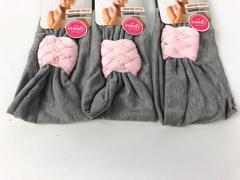 3-PK Scunci Braided Lux Headwrap Gray Super Soft Work Out Chill Out Active