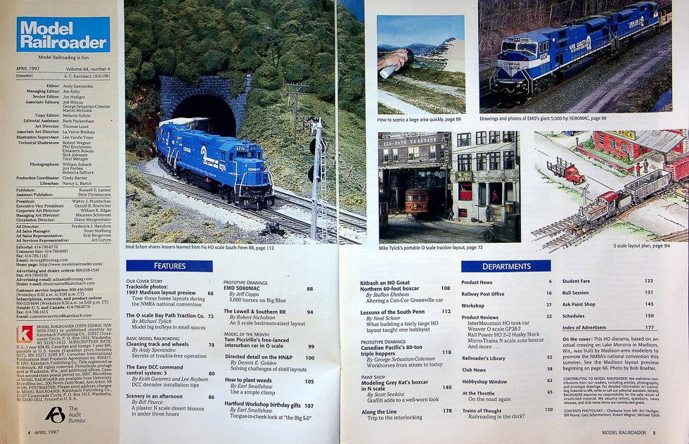 Model Railroader Magazine April 1997 Vol 64 No 4 NMRA Convention Layouts