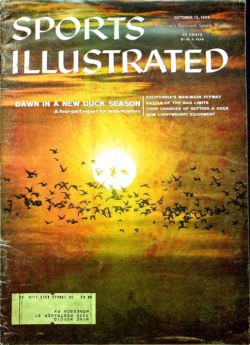 Sports Illustrated Magazine October 12 1959 Duck Season Waterfowlers California