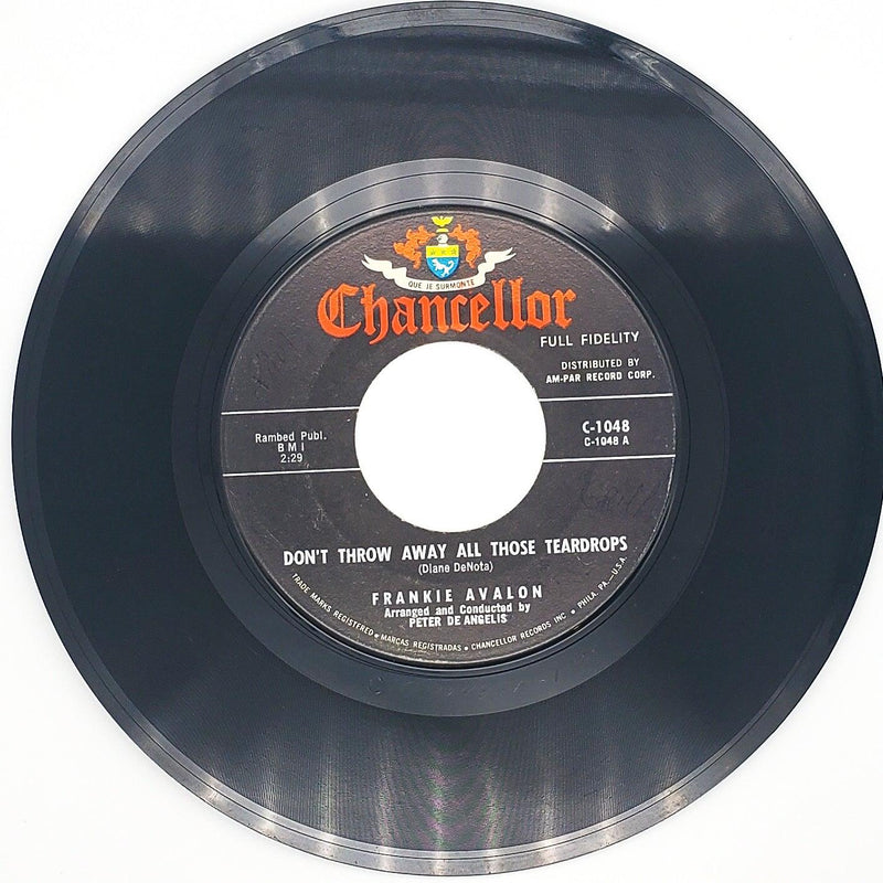 Frankie Avalon Don't Throw Away All Those Teardrops Record Chancellor 1960 1
