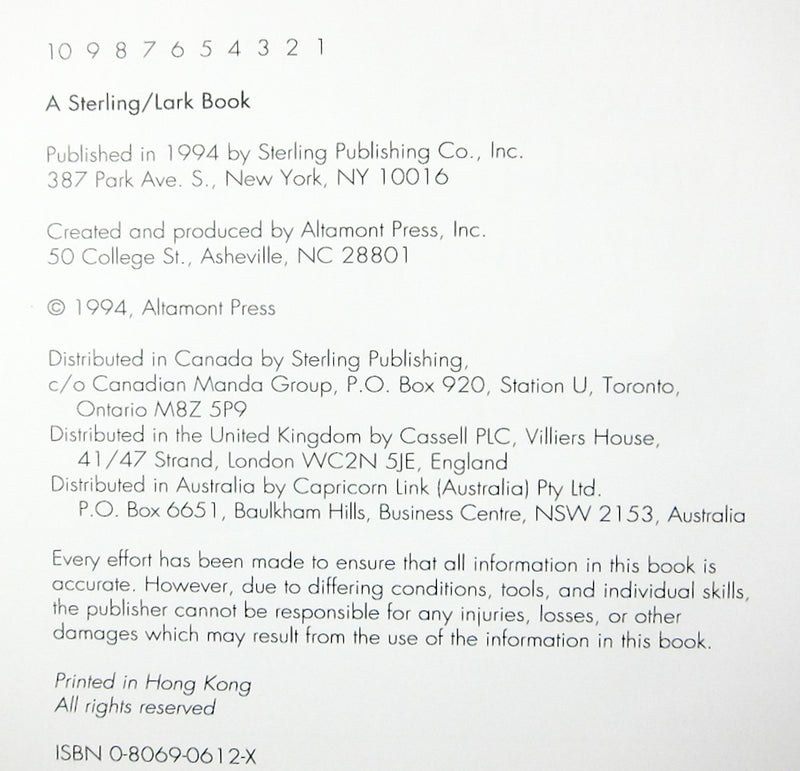 Book of Window Treatments & Simple Upholstery: Carol Parks, 1996 - Qty 2 | USED