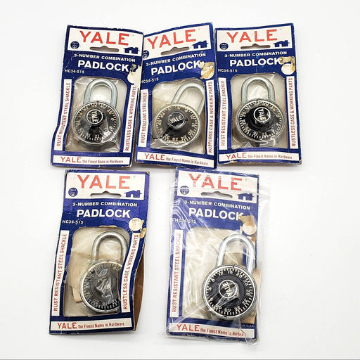 Yale Padlock Combination HC34-515 3 Number Original Packaging Lot Of 5 2