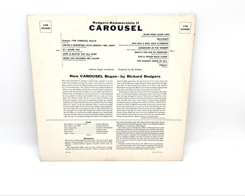 Robert Merrill Carousel LP Record RCA Victor 1955 LSP-1048 e 2