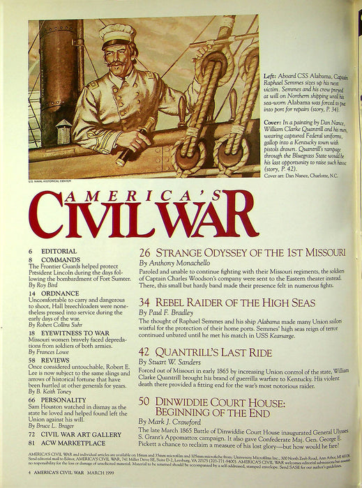 America's Civil War Magazine March 1999 Rebel Raiders of the High Seas 2