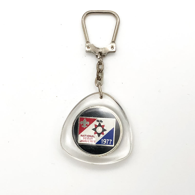 Boy Scouts of America Jamboree Keychain National 1977 Fleur De Lis Eagle 1