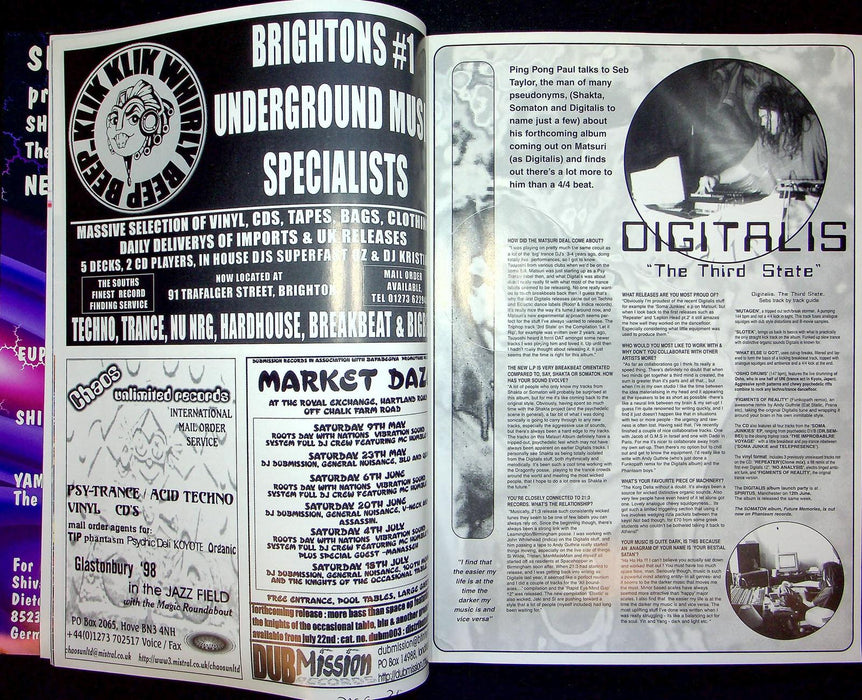 Dream Creation Magazine Jun-Jul 1998 Goa Trance Bosnia Aid Digitalis Psychedelic