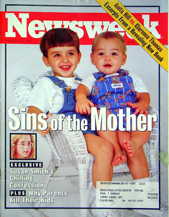 Newsweek Magazine November 14 1994 Susan Smith Mother Murderered Kids Hoax