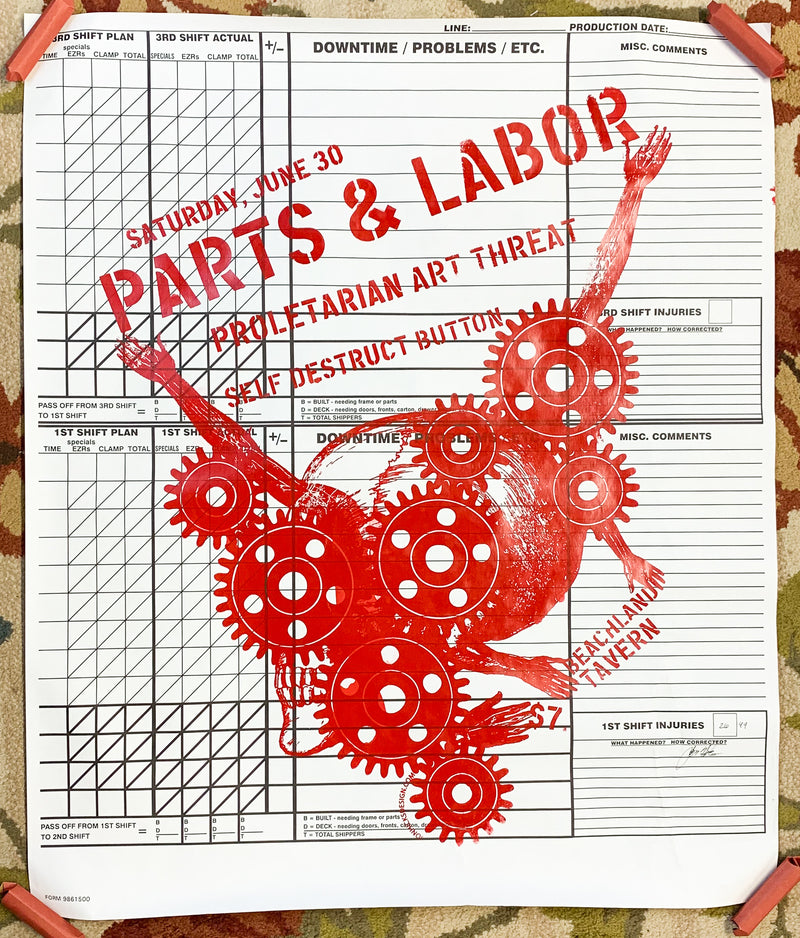 Ohio Punk Band Tour Poster Protelarian Art Threat Jon Hicks Cleveland 27"x32"