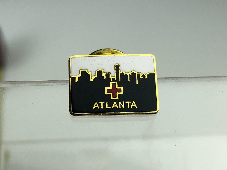 Vintage American Red Cross Lapel Pin ARC Atlanta Georgia Cityscape Outline 3